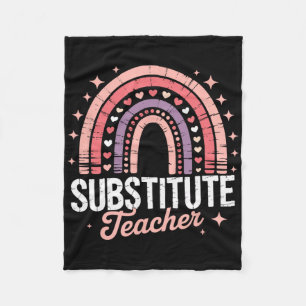Sub Teacher Week Women Back To School Substitute T Fleece Blanket