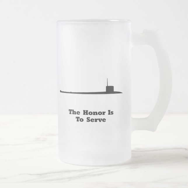 Sub The Honour Is To Serve Frosted Glass Beer Mug (Right)