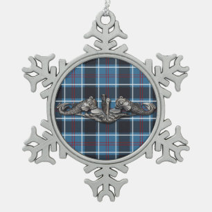 Sub Warfare tartan Snowflake Pewter Christmas Ornament