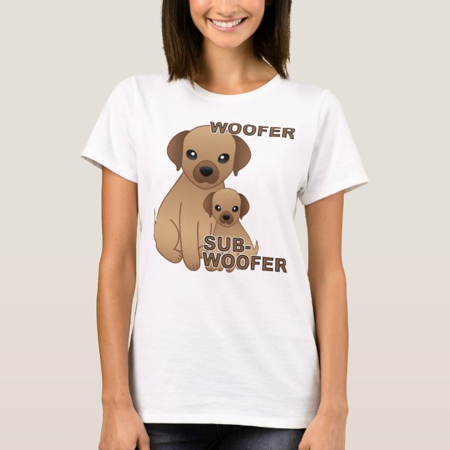 Sub-Woofer Dog Puppy Funny T-Shirt (Front)
