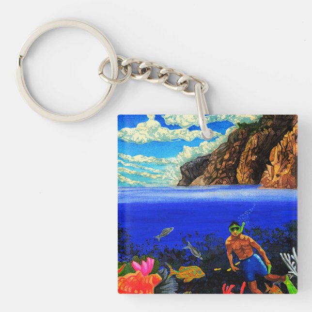 Suba Dude at Black Rock Key Ring (Front)