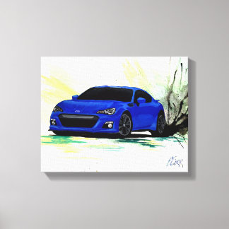 Subaru BRZ Watercolor Painting Canvas Print