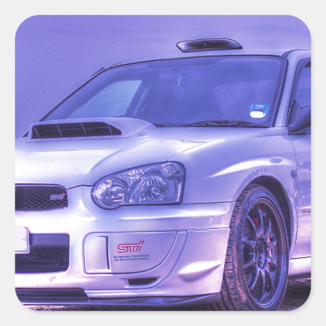 Subaru Impreza WRX STi Spec C in White Square Sticker (Front)
