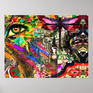 Subconscious Dreams Digital Collage by KEB Poster