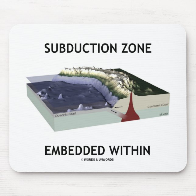 Subduction Zone Embedded Within (Geology Humour) Mouse Mat (Front)