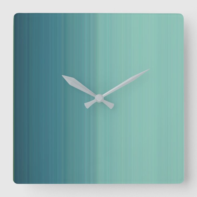 Subdue Teal Colour Shade Square Wall Clock (Front)