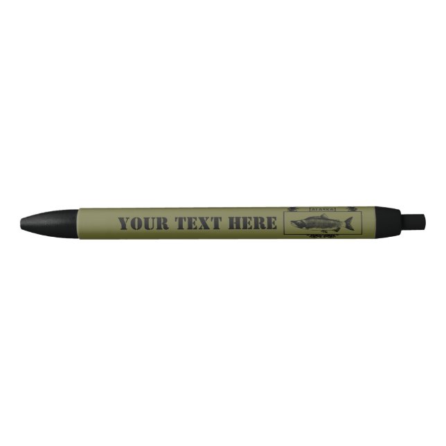 Subdued Alaska Combat Fisherman Badge Black Ink Pen (Front)