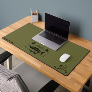 Subdued Alaska Combat Fisherman Badge Desk Mat