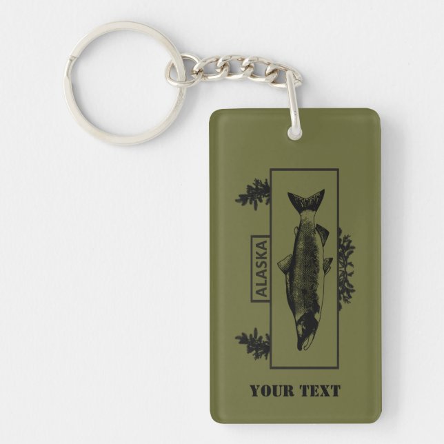 Subdued Alaska Combat Fisherman Badge Key Ring (Front)