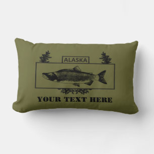 Subdued Alaska Combat Fisherman Badge Lumbar Cushion