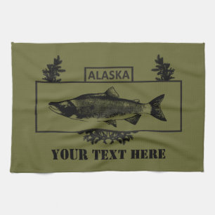 Subdued Alaska Combat Fisherman Badge Tea Towel