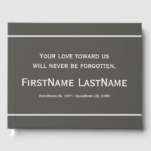 Subdued & Conservative Funeral Guestbook