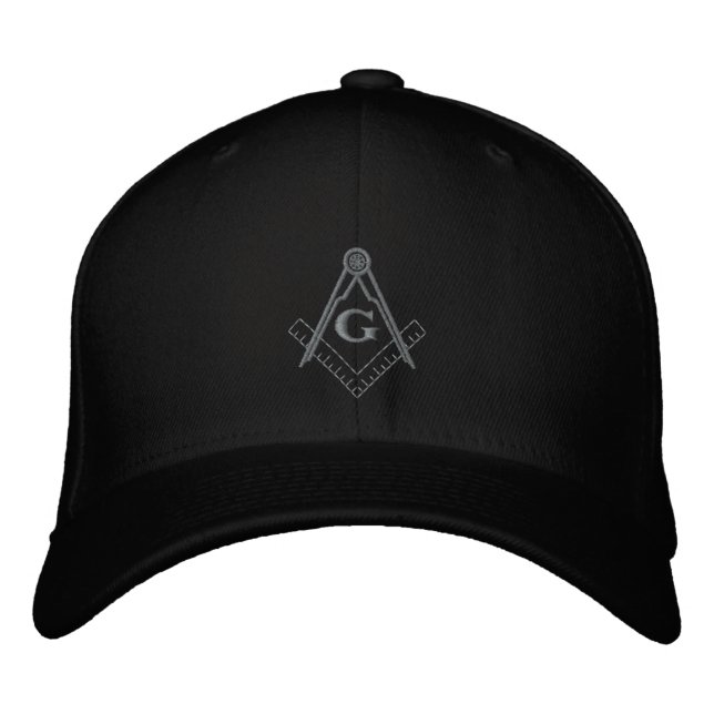Subdued Embroidered Square and Compass Ballcap Embroidered Hat (Front)
