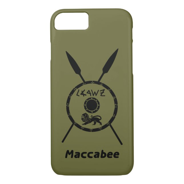 Subdued Maccabee Shield And Spears Case-Mate iPhone Case (Back)