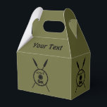 Subdued Maccabee Shield And Spears Favour Box<br><div class="desc">A black military "subdued" style depiction of a Maccabee's shield and two spears. The shield is adorned by a lion and text reading "Yisrael" (Israel) in the Paleo-Hebrew alphabet. Add your own text. The Maccabees were Jewish rebels who freed Judea from the yoke of the Seleucid Empire. Chanukkah is not...</div>