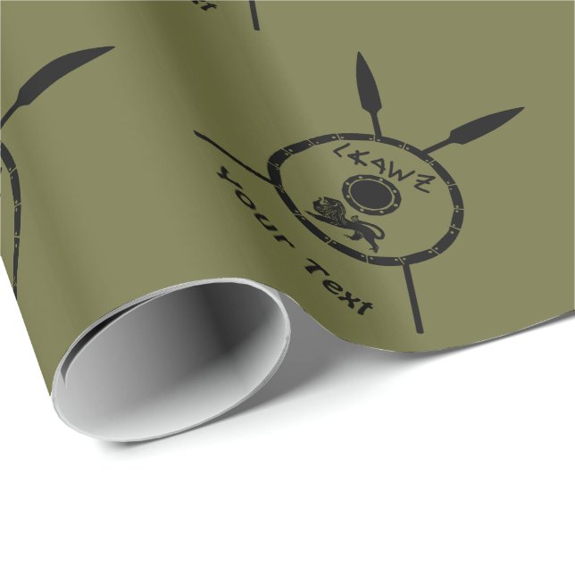 Subdued Maccabee Shield And Spears Wrapping Paper (Roll Corner)