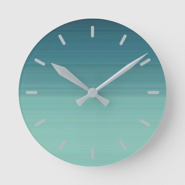 Subdued Teal Colour Shade Round Clock (Front)