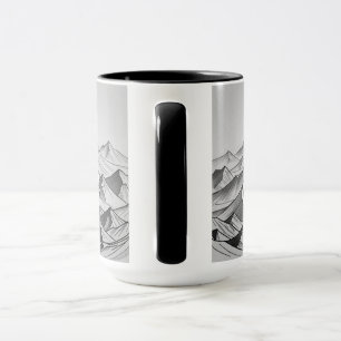 SubhanAllah   Majestic Mountain Islamic Line Art  Mug