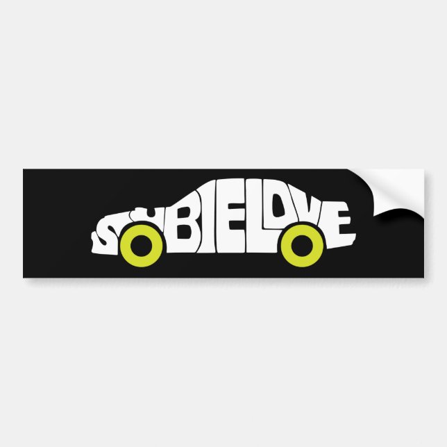 Subie Love Green Bumpersticker Bumper Sticker (Front)