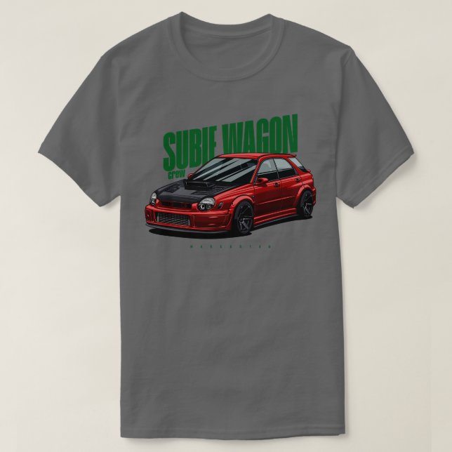 Subie Wagon red T-Shirt (Design Front)