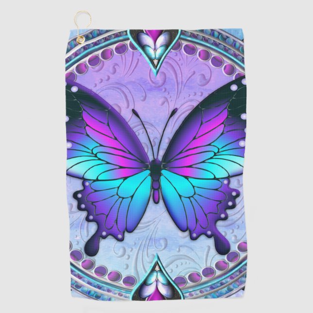 Sublimation Butterfly with Background Golf Towel (Front)