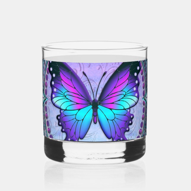 Sublimation Butterfly with Background Whiskey Glass (Front)