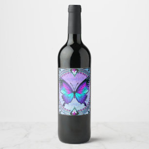 Sublimation Butterfly with Background Wine Label