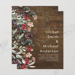 Sublime Burgundy Blue Wildflowers Wedding Elegant