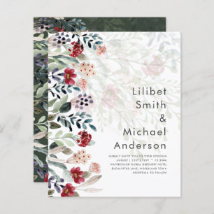 Sublime Burgundy Blue Wildflowers Wedding Elegant