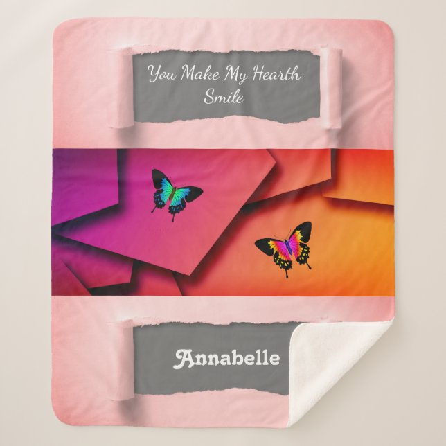 Sublime Chic Artistic Minimalism Inspirational Sherpa Blanket (Front)