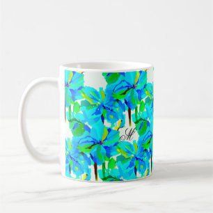 Sublime Himalayan Poppy Aqua Green Floral Pattern Coffee Mug