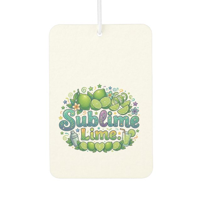 Sublime Lime Car Air Freshener (Front)