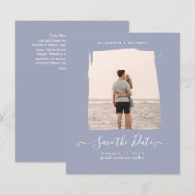 Sublime Minimalist PHOTO Save The Date Dusty Blue