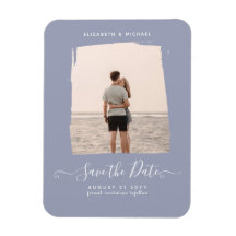 Sublime Minimalist PHOTO Save The Date Dusty Blue