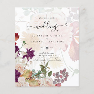 Sublime Mulberry orange Floral Wedding Suite Flyer