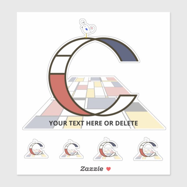 Sublime Neoplasticism Art Monogram. Letter C (Sheet)