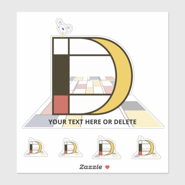 Sublime Neoplasticism Art Monogram. Letter D (Sheet)