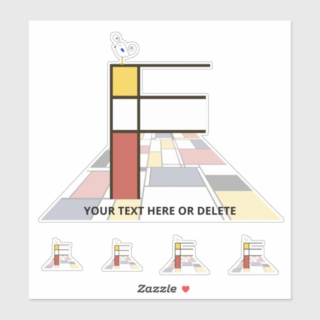 Sublime Neoplasticism Art Monogram. Letter F (Sheet)