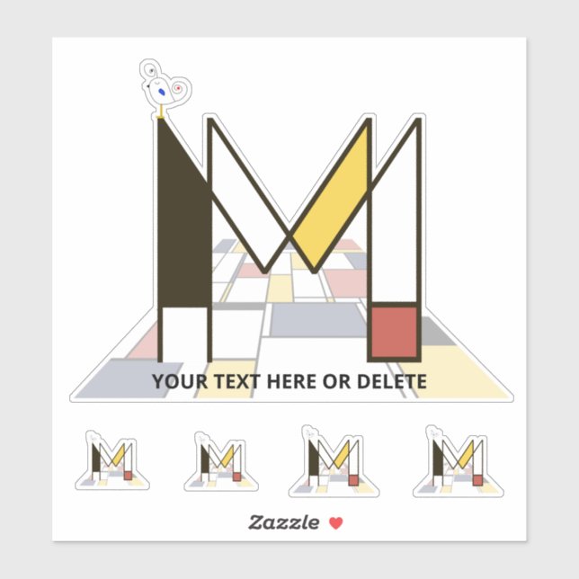 Sublime Neoplasticism Art Monogram. Letter M (Sheet)