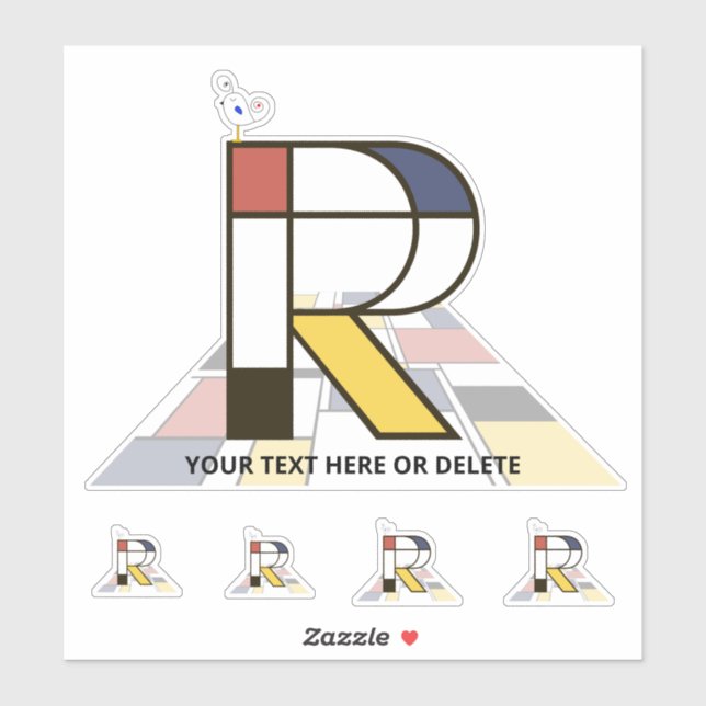 Sublime Neoplasticism Art Monogram. Letter R  (Sheet)