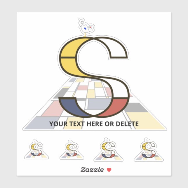 Sublime Neoplasticism Art Monogram. Letter S (Sheet)