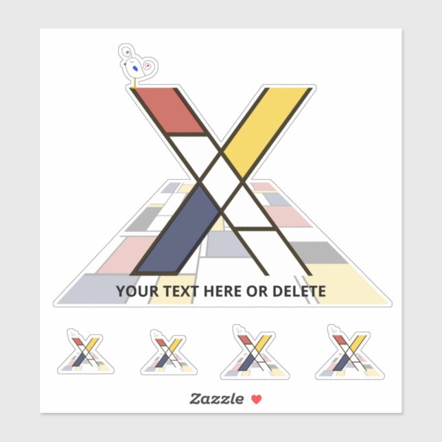 Sublime Neoplasticism Art Monogram. Letter X (Sheet)