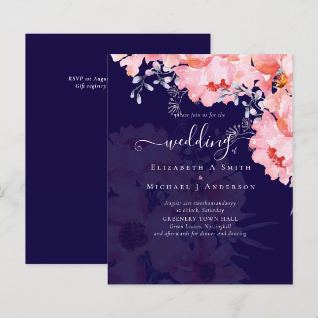 Sublime Pink Blossoms WEDDING SUITE - BUDGET (Front/Back)