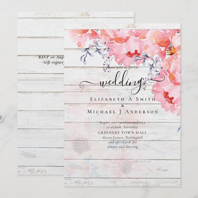 Sublime Pink Blossoms WEDDING SUITE - BUDGET (Front/Back)