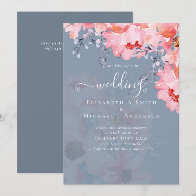 Sublime Pink Blossoms WEDDING SUITE - BUDGET (Front/Back)