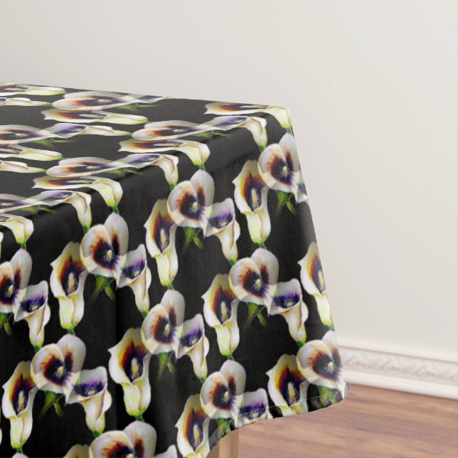 Sublime Watercolor Arum Calla Lilies - a mixed med Tablecloth (In Situ)