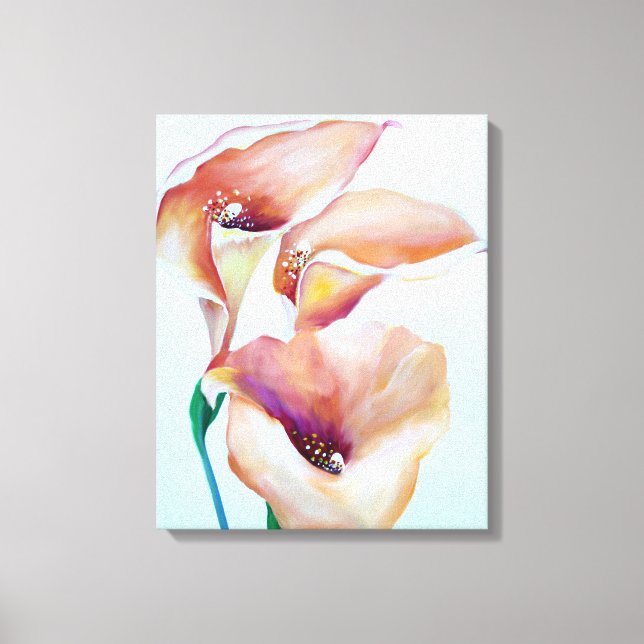 Sublime Watercolor Calla Lilies Canvas Print (Front)