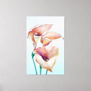 Sublime Watercolor Calla Lilies Canvas Print
