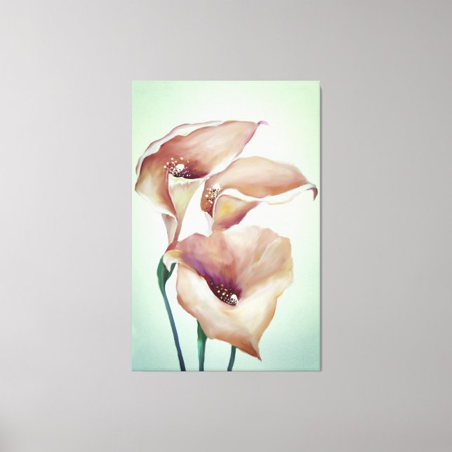 Sublime Watercolor Calla Lilies Canvas Print (Front)