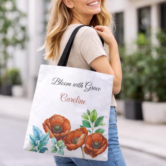 Sublime Watercolor Red Poppies Happy Retirement Tote Bag (Creator Uploaded)